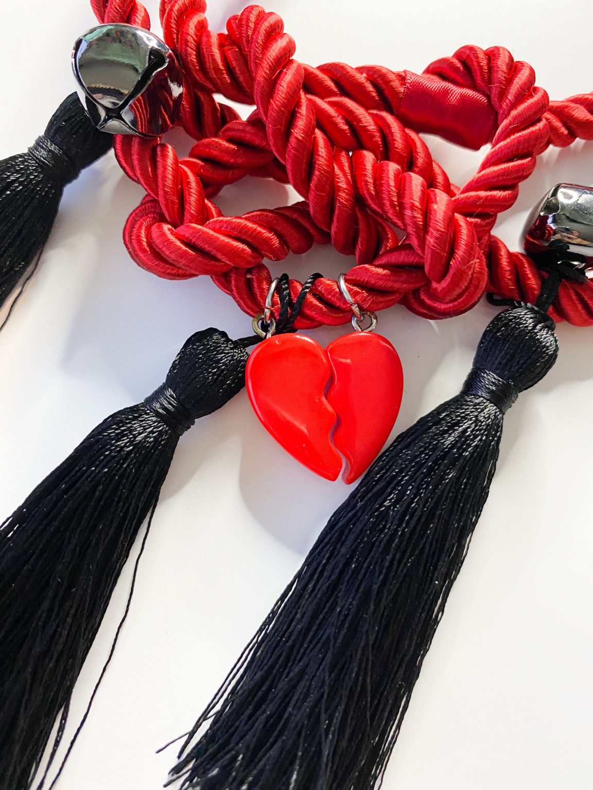 Vip Rope Tassel Sad Boyz Broken Heart - Red with Black Tassels - VIP Rope Knot Charm ...